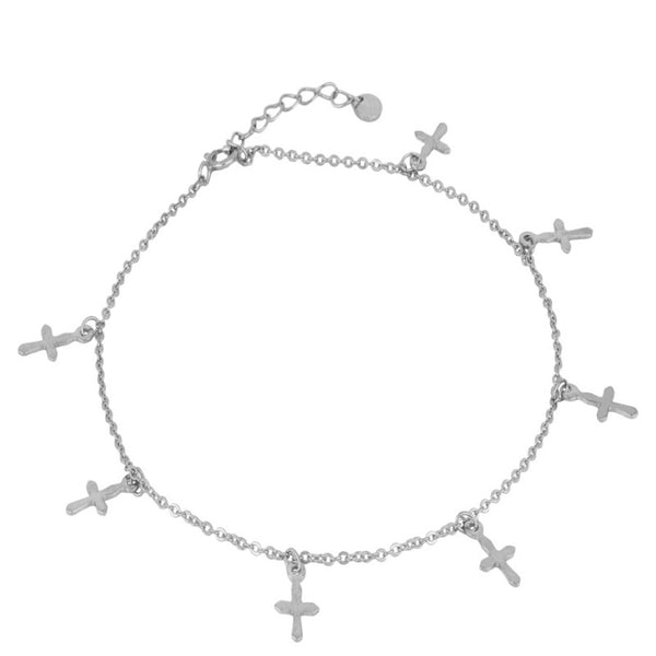 Tobillera Cross Silver