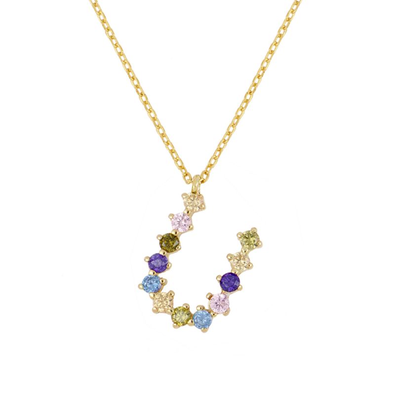 Goldkette mit farbigem Buchstaben