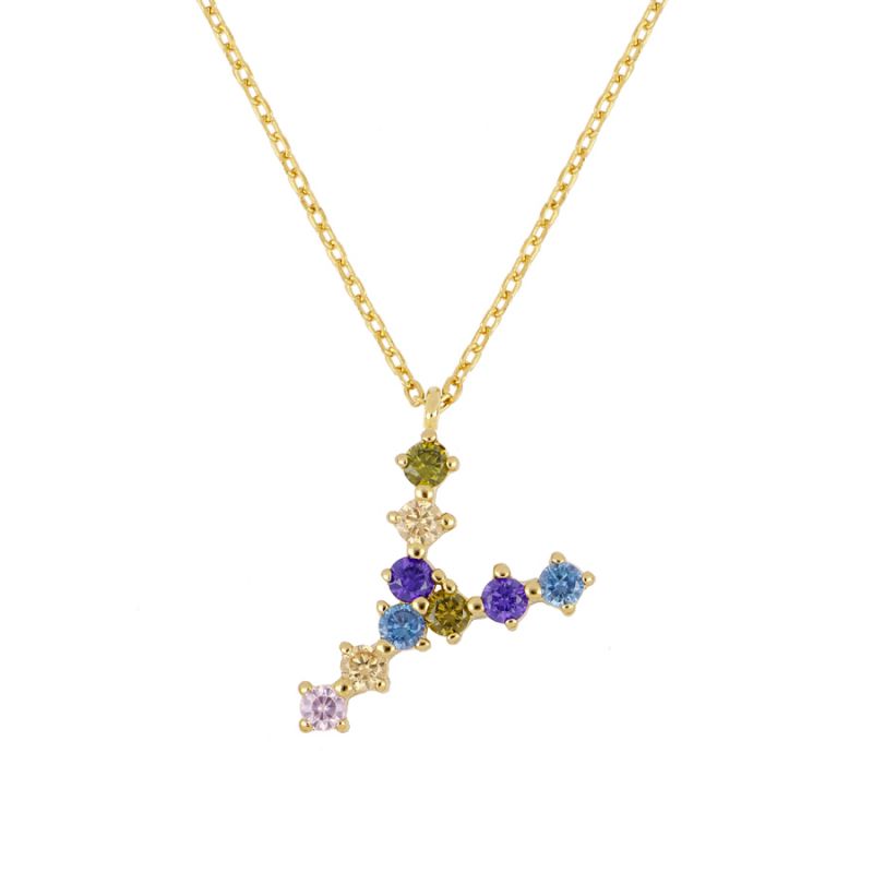 Goldkette mit farbigem Buchstaben