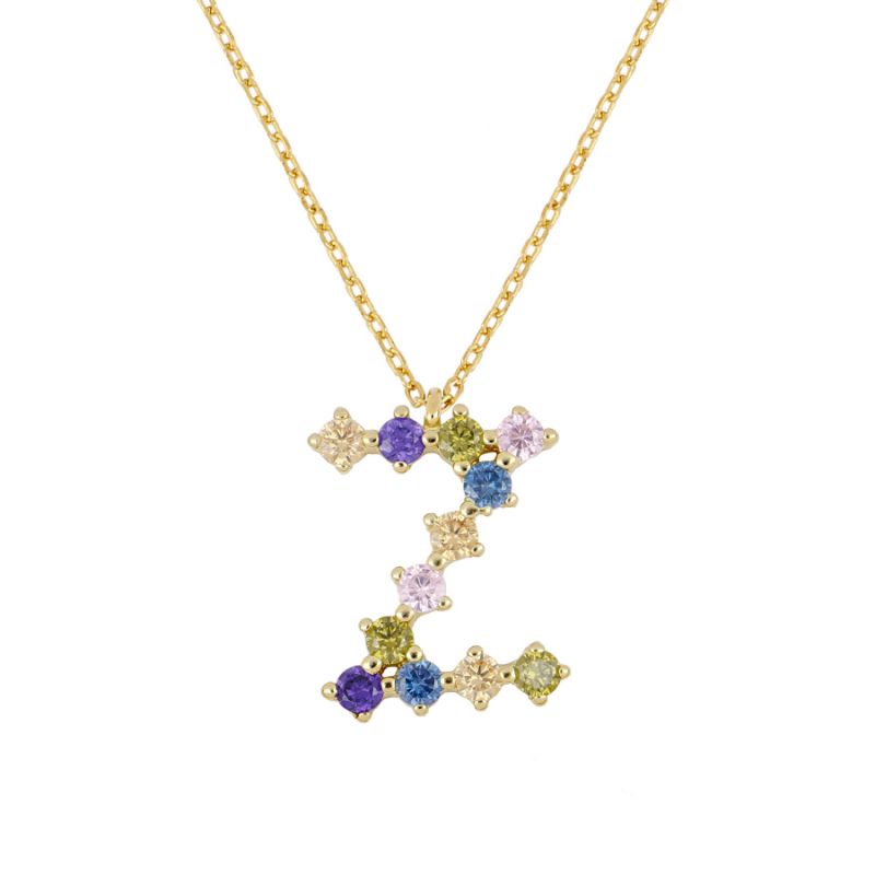 Goldkette mit farbigem Buchstaben